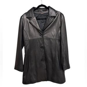 Wilson’s Leather Women’s Genuine Leather Long Blazer Jacket in Black - Size M